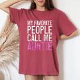My Favorite People Call Me Auntie 母の日シャツ レディースオーバーサイズコンフォートTシャツ Crimson