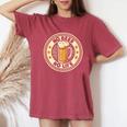 No Beer No Life ヴィンテージドリンク ビール愛好家 ビールファン向け レディースオーバーサイズコンフォートTシャツ Crimson