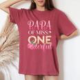Papa Of Miss Onederful Girls 1歳の誕生日 マッチングファミリー レディースオーバーサイズコンフォートTシャツ Crimson