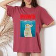 Paws Bunny 面白いパロディ ウサギ好きのギフト レディースオーバーサイズコンフォートTシャツ Crimson