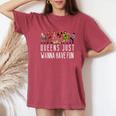 Six Queens Just Wanna Have Fun シアターミュージカル レディースオーバーサイズコンフォートTシャツ Crimson
