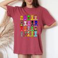 Sprunki All Here With Names For Boys And Girls Birthday レディースオーバーサイズコンフォートTシャツ Crimson