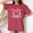 Teacherummer Recharge Required シャツ レディースオーバーサイズコンフォートTシャツ Crimson