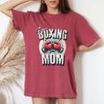 Uper Boxing Mom Guantes De Boxeo Y Boxeadores De Apoyo Cuello Camiseta extragrande cómoda para mujer Crimson