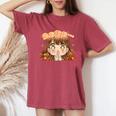ひなビタスタンプ まり花03「ふおおお…」 レディースオーバーサイズコンフォートTシャツ Crimson