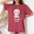 ウーパールーパーの女の子 レディースオーバーサイズコンフォートTシャツ Crimson