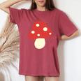 シンプルでキュートなキノコのグラフィック Cute Mushroom レディースオーバーサイズコンフォートTシャツ Crimson