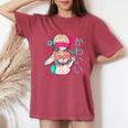 スケベなアニメの女の子 レディースオーバーサイズコンフォートTシャツ Crimson