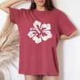 ハワイ ハイビスカス 花 ハワイアン レディースオーバーサイズコンフォートTシャツ Crimson