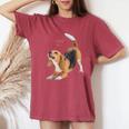 ビーグルシャツ ビーグルtシャツ Love Is Dog Mom Dad 子犬 ペット キュート レディースオーバーサイズコンフォートTシャツ Crimson
