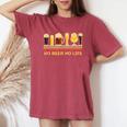 ビール 酒 面白いtシャツ No Beer No Life 飲み おもしろ 飲み会 のんべえ メンズ ネタ 服 レディースオーバーサイズコンフォートTシャツ Crimson