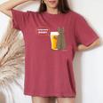 ビールをすすめるねこ2 猫 ビール Cat Beer レディースオーバーサイズコンフォートTシャツ Crimson