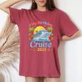 フェスティブ マイバースデー クルーズ船パーティー 2025 男性 女性 子供 レディースオーバーサイズコンフォートTシャツ Crimson