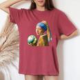 ボーリング 面白いtシャツ フェルメール ボウリング おもしろ ネタ 服 メンズ おもしろグッズ 大人 女性 ボウラー レディースオーバーサイズコンフォートTシャツ Crimson