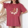 マダム秀 花tシャツ（1） さくら 一期一会 レディースオーバーサイズコンフォートTシャツ Crimson