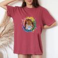 リス 男性 女性 カラフル 水彩 リス レディースオーバーサイズコンフォートTシャツ Crimson