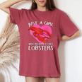 ロブスターが大好きな女の子です。ザリガニ ロブスター レディースオーバーサイズコンフォートTシャツ Crimson