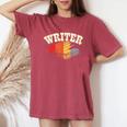 作家 アート 男性 女性 小説 執筆 小説家 作家 レディースオーバーサイズコンフォートTシャツ Crimson