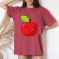 子供、女性、男性向けのミニマルな甘いリンゴ レディースオーバーサイズコンフォートTシャツ Crimson