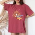感謝 幸運 花火 レディースオーバーサイズコンフォートTシャツ Crimson