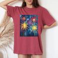 祭りのための花火ショー レディースオーバーサイズコンフォートTシャツ Crimson