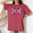 素晴 イギリス国旗 British Flag ユニオンジャック 旗 男性用、女性用 レディースオーバーサイズコンフォートTシャツ Crimson
