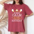 花火とケーキ I Can't Keep Calm It's My 50Th Birthday レディースオーバーサイズコンフォートTシャツ Crimson