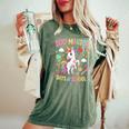 100Th Day Ofchool Unicorn 100 魔法の日々 先生 女の子 レディースオーバーサイズコンフォートTシャツ Moss