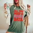 All You Need Is Love & Data Teacher コンピュータースプレッドシート レディースオーバーサイズコンフォートTシャツ Moss