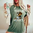 Beagle Mommyビーグル ママ フンデ ママについてつぶやく イングリッシュ・ビーグル ママ レディースオーバーサイズコンフォートTシャツ Moss