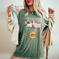 Best Friends Forever Beef Lover Pork Meat Bacon Burger レディースオーバーサイズコンフォートTシャツ Moss