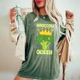 Broccoli Queen ブロッコリーの女王 ブロッコリー ベジタリアン・ベジタブル ブロッコリー レディースオーバーサイズコンフォートTシャツ Moss