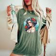 Chicano Girl メキシコ系アメリカ人 シカーノ ヒスパニック ラティーナ レディースオーバーサイズコンフォートTシャツ Moss