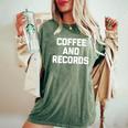 Coffee & Records 面白いビニールレコードコレクターミュージック レディースオーバーサイズコンフォートTシャツ Moss