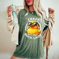 Crazy Duck Lady キュート アヒル ママ アヒルの所有者 面白い I Love Ducks レディースオーバーサイズコンフォートTシャツ Moss