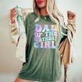 Dad Of The Birthday Girl Tie Dye Colorful 1St Bday Women's Oversized Comfort T-Shirt Moss