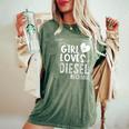 Girl Loves Diesel メカニックシャツ 面白いバレンタインデーギフト レディースオーバーサイズコンフォートTシャツ Moss