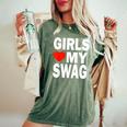 Girls Love Mywag シャツ おもしろい言葉 ガールズ Love Mywag レディースオーバーサイズコンフォートTシャツ Moss
