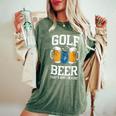 Golf And Beer That's Why I'm Here ゴルフ ビールを飲む人 レディースオーバーサイズコンフォートTシャツ Moss