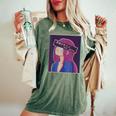 Hailatanad Anime Girl Japaneseaporwave Aesthetic レディースオーバーサイズコンフォートTシャツ Moss