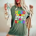 Hello First Grade Back Tochool 1St Day Of 1St Grade レディースオーバーサイズコンフォートTシャツ Moss