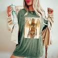 Hot Girl On 男性用 セクシー ブロンド エンジェル ガール ピンナップ レディースオーバーサイズコンフォートTシャツ Moss