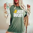 Just Duckyラバーダック レディースオーバーサイズコンフォートTシャツ Moss