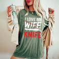 メンズ Knife Collector I Love My Wife ナイフ レディースオーバーサイズコンフォートTシャツ Moss