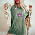 Lotus Floweracred Geometry Yoga Meditationpiritual Zen レディースオーバーサイズコンフォートTシャツ Moss