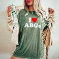 I Love Abgs I Heart Abg おもしろい アジアの赤ちゃん 女の子 恋人 レディースオーバーサイズコンフォートTシャツ Moss