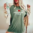 I Love American Girls I Heart American Girls レディースオーバーサイズコンフォートTシャツ Moss