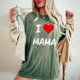 I Love Mama Children Love Heart ベビーチャイルドギフト お母さん レディースオーバーサイズコンフォートTシャツ Moss