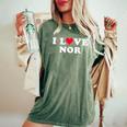I Love Nor Match Girlfriend & Boyfriend Nor Name レディースオーバーサイズコンフォートTシャツ Moss