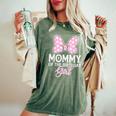 Mommy Of The Birthday Girl Cute Pink Bow Family Matching Women's Oversized Comfort T-Shirt Moss